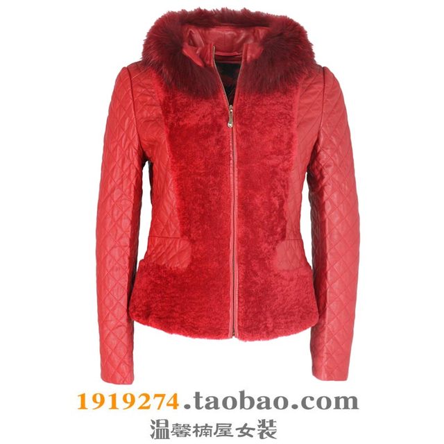 200 yuan clearance Bernini retro red thickened fur spliced ​​sheepskin jacket/5B815MS