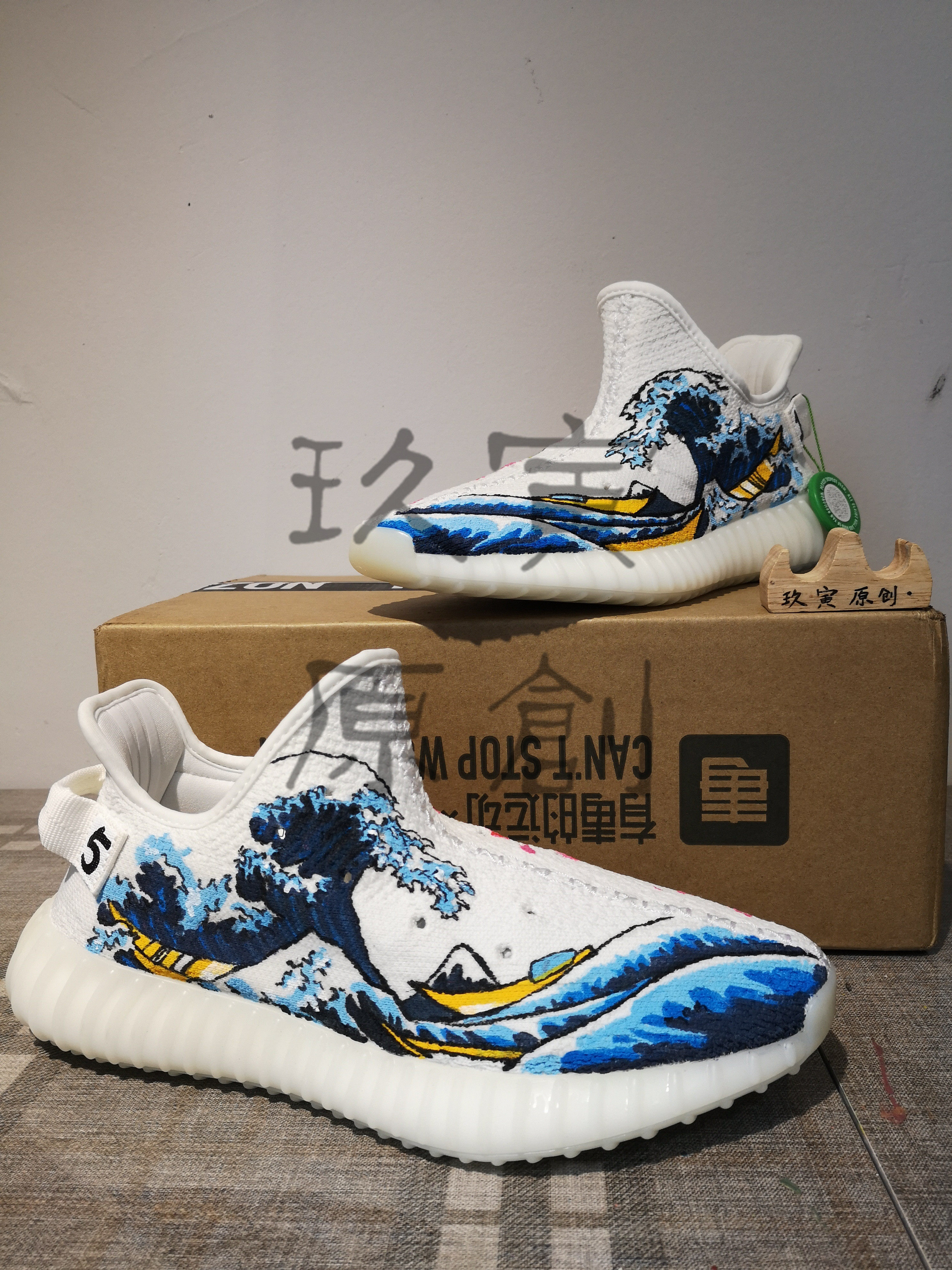 Jiuyin original painting studio coconut spray new original design sneakers custom diy manual fee