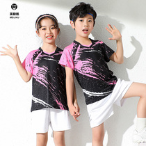 Childrens badminton suit set boys training suit girl table tennis tennis suit quick-drying competition sportswear customization