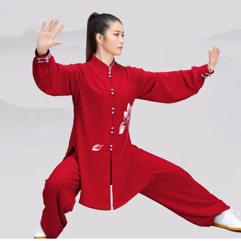 Summer hand painted elastic cotton Tai Chi clothes female Chinese wind taijiquan Martial Arts Martial Arts Performance Suit Suit Martial Arts Performance Suit