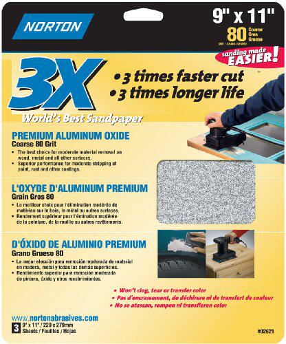 Norton Co 2621 Handy Aluminum-Oxiside 80 Grit Sandpap