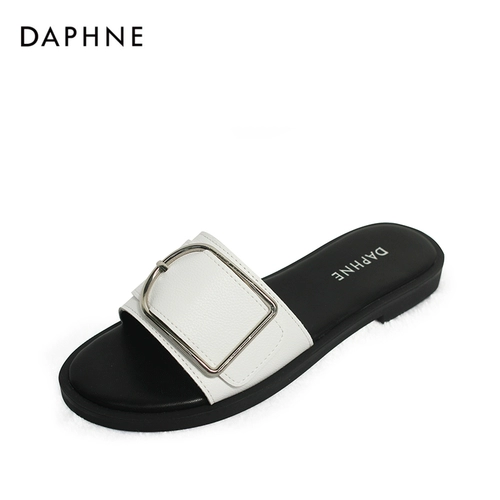 Daphne/达芙妮 Летний комплект, слипоны, повседневные тапочки на плоской подошве, мюли, лето 2020 года, круглый носок