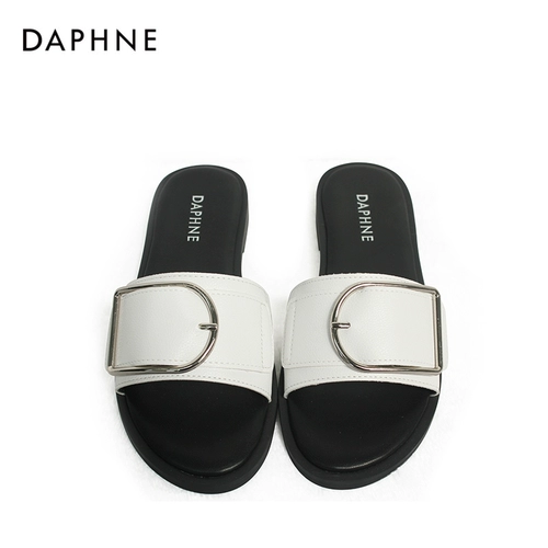 Daphne/达芙妮 Летний комплект, слипоны, повседневные тапочки на плоской подошве, мюли, лето 2020 года, круглый носок