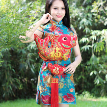 2021 New Year of the Ox Spring Festival New Years New Year Indoor scene decoration supplies Printed curved fish hanging pendant