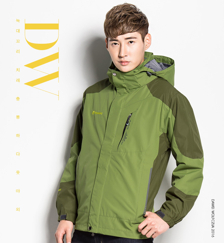 2016 mùa thu và mùa đông ngoài trời áo khoác nam ba-trong-một hai mảnh nữ windproof không ướt thở dày đi bộ đường dài quần áo bên ngoài