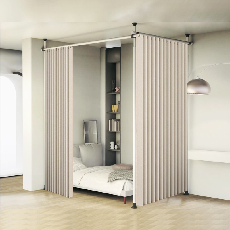 Curtain Track No-Drill Bendable Slide Rail Curtain Pulley Side-Mounted Turning Rod Lu-Type Guide Rail Top-Mounted Slide