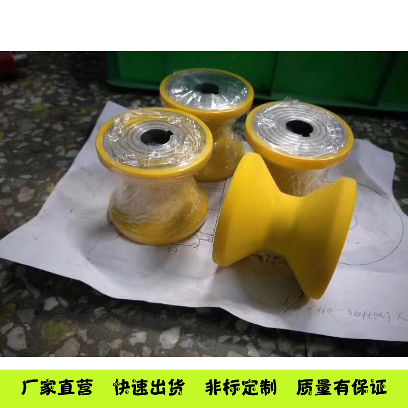 Polyurethane rubber wheel rubber roller coated rubber roller silicone rubber unpowered roller double bearing abrasion resistant and high temperature resistant