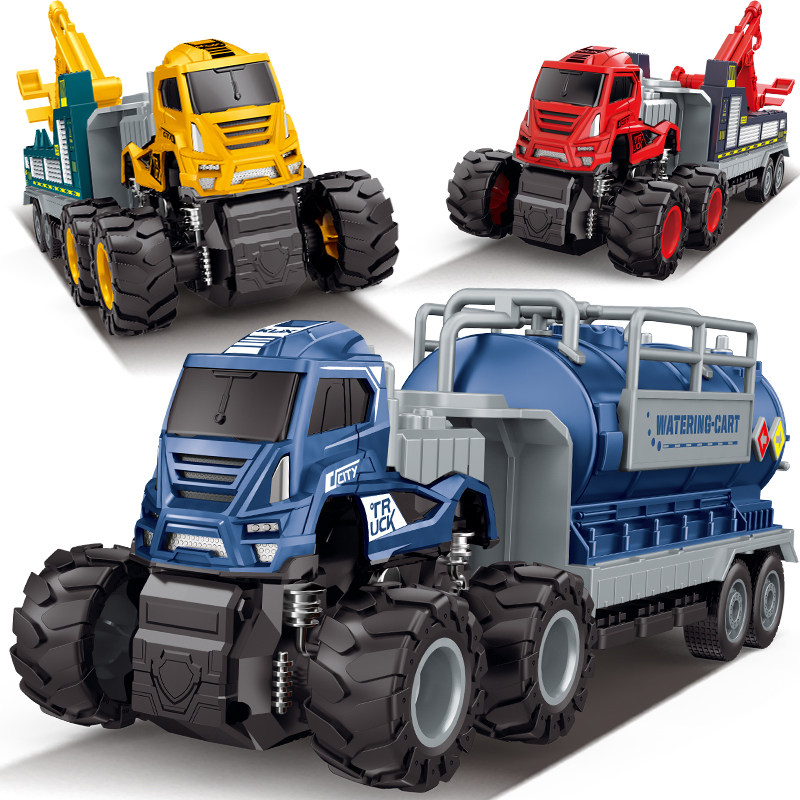 Inertial Alloy Head Cart Container Truck Fencing Car Oil Tanker Simulation Model Taxiing Children's Toys 61 Gift