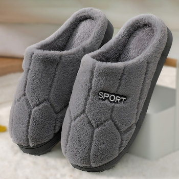 Cotton Slippers for Women in Autumn and Winter, Indoor Home Slippers, Warm and Cute, Household Couple Cotton Slippers, Non-Slip Men's Slippers