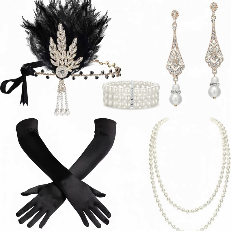 Gatsby Headband 1920S the Great Gatsby Feather Headpiece Hairband Prom Bridal Accessories