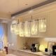 Minimalist French Light Luxury Glass Dining Room Chandelier Bauhaus Designer High-End Dining Table Bar Counter Linear Strip Light