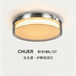 Bauhaus Bedroom Ceiling Lamp, Mid-Century Chinese-Style Round Study Room Tea Room Eye-Protection Full-Spectrum Led Lighting Fixture