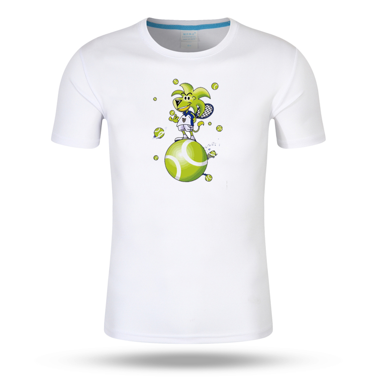 Cartoon Tennis Clothes Dry Men and Women's T-shirt Top-collar Clothing Clothing Sweating Child Clothing