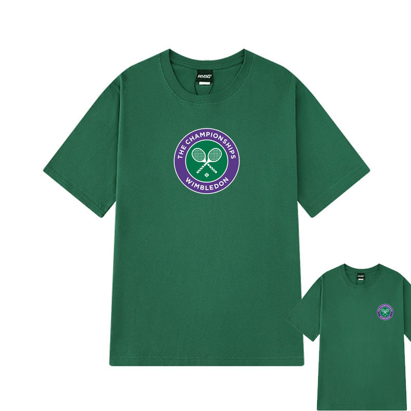 Four Grand Slam Wimbledon men's and women's tennis uniforms cotton T-shirt short-sleeved tops sports jersey training fans uniforms