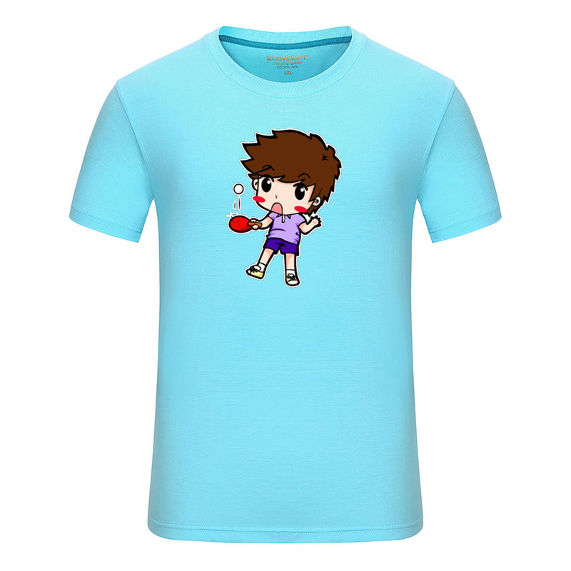 Multicolor table tennis T-shirt pure cotton full cotton short sleeve training suit custom-made culture shirt sport custom race suit jersey-Taobao