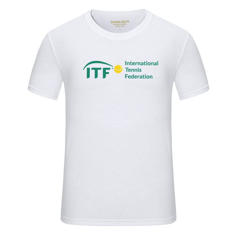 International Tennis Federation logo men's and women's pure cotton T-shirt short-sleeved top sports jersey training fan team uniform