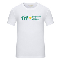 International Tennis Federation logo mens and womens pure cotton T-shirt short-sleeved tops sports jersey training fans uniform