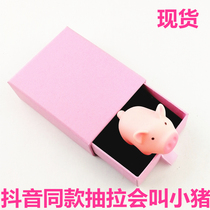 Knead called a small pig gift box Toy shake the same drawing with a draw box The whole demagogic creative couple gift will be called a piglet