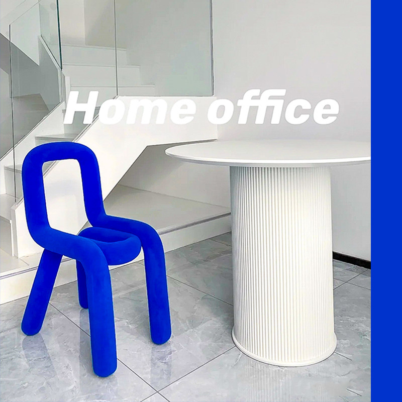 Klein blue chair ins wind grid red playing card point photo props Home Decorative Pendulum dining chair Living room Buching