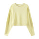 Homemade cream yellow short sweater girl high waist Japanese style sweet and gentle little goose yellow long-sleeved top autumn