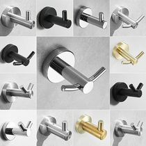 Black punch-free single hook bathroom 304 stainless steel hanging hook brushed gold paste hook Towel hook coat hook