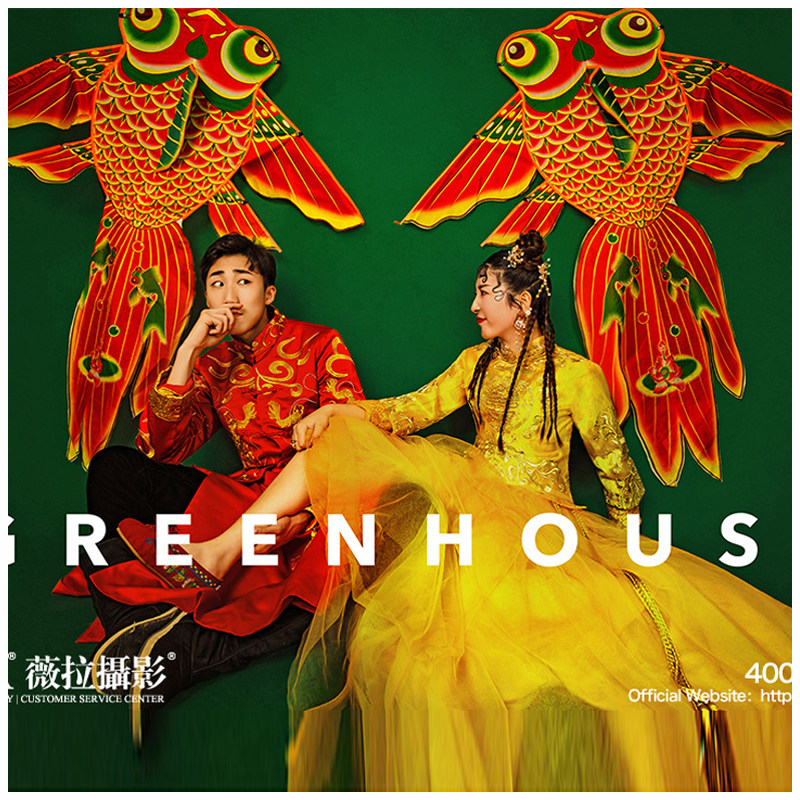 Photo studio national tide photography props red big goldfish kite Chinese style ancient costume photography Chinese wedding decoration ornaments