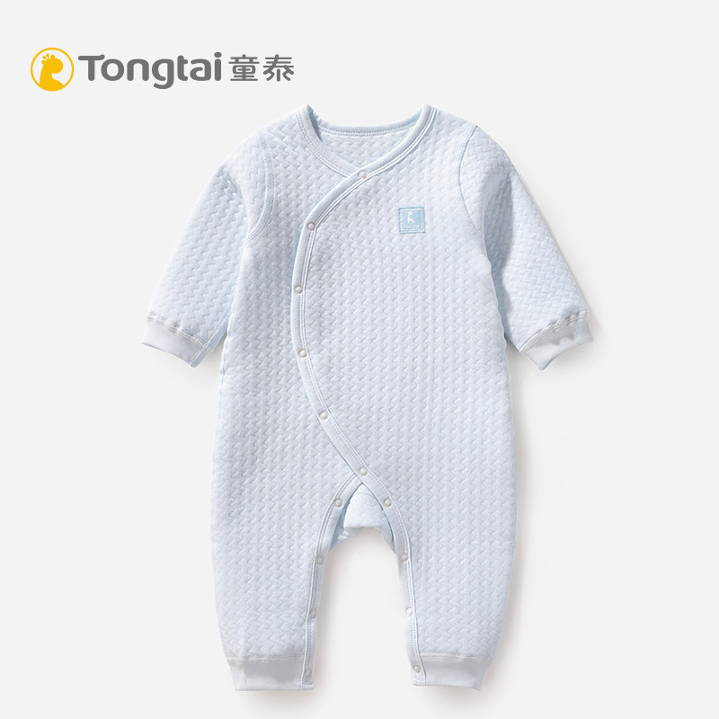 Tongtai baby romper newborns spring and autumn cotton boneless crotch thickened warm jumpsuit baby climbing clothing