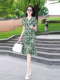 Fashionable floral dress for women 2023 summer new style v-neck temperament covering belly and slimming women's skirt