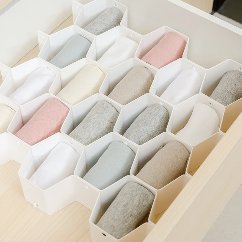 (Clearance)Drawer storage finishing partition board Underwear socks Honeycomb lattice classification partition board Partition board