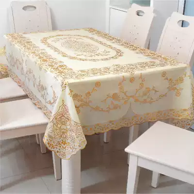 pvc plastic tablecloth waterproof and oil-proof non-washing European-style rectangular coffee table mat pastoral fabric tablecloth