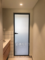 Modern minimalist extremely narrow frame door set ultra white Changhong aluminum alloy extremely simple open door bathroom toilet door
