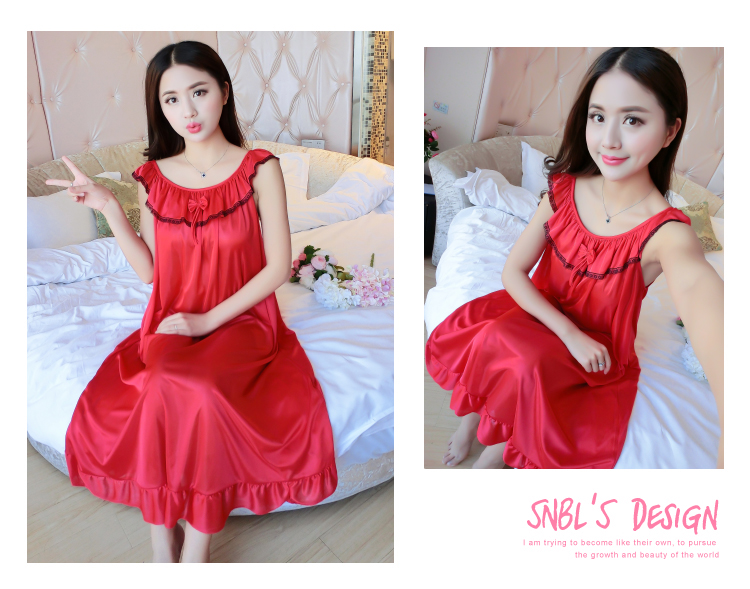 Băng lụa nightdress mùa hè dây đeo sexy ren đồ ngủ nữ chất béo mm XL 200 kg lỏng phần mỏng dịch vụ nhà