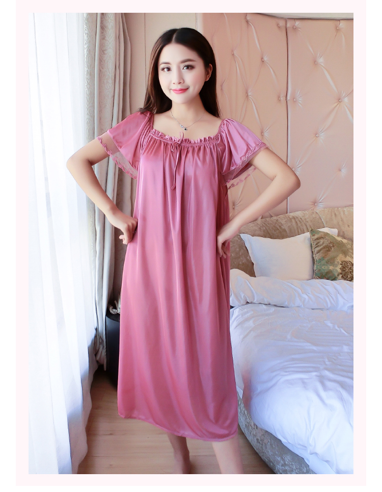 Băng lụa nightdress mùa hè dây đeo sexy ren đồ ngủ nữ chất béo mm XL 200 kg lỏng phần mỏng dịch vụ nhà