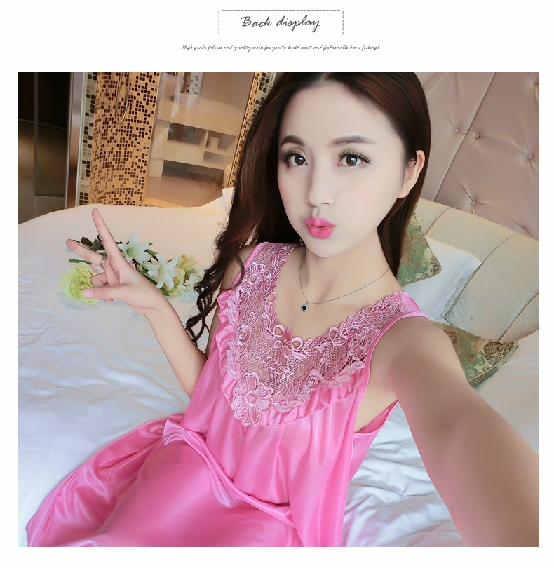 Băng lụa nightdress mùa hè dây đeo sexy ren đồ ngủ nữ chất béo mm XL 200 kg lỏng phần mỏng dịch vụ nhà