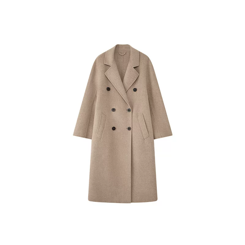 [Ben Chu] Max801 classic temperament double-sided cashmere coat for women 24 autumn and winter long double-breasted woolen coat