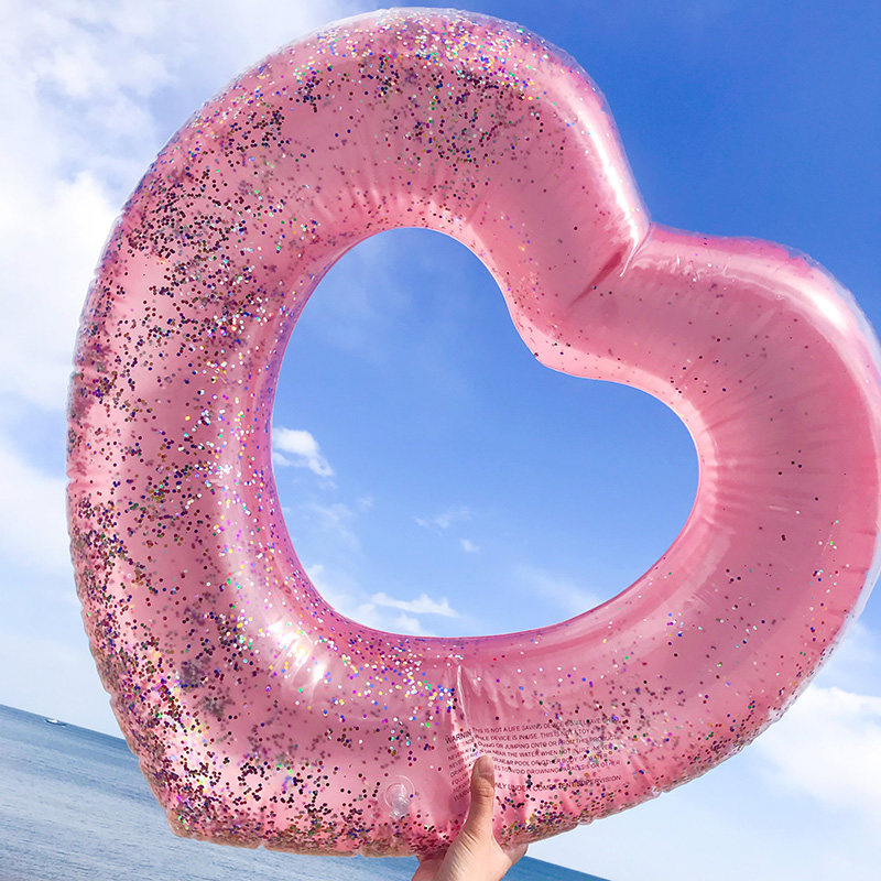 Net Red Loving Bright Sheet Swimming Ring Adult Female Thickening Floating Circle Grown-up Water Sofa Bed Fatson Inflatable Lifebuoy