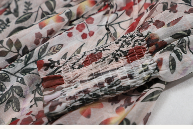 4715 tủ rút tiền 2019 xuân mới của phụ nữ đứng cổ áo boho dài tay cao eo dài swing dài - Váy eo cao 	váy cột eo	