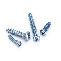 Round head self-tapping screw disc head cross wood screw plated blue zinc pointed tail self tapping nail M3M4M5M6 * 6 8 10-60