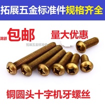 Copper screw GB818 brass round head phillips screw Pan Yuan machine screw wire M2M2 5×5-14 20