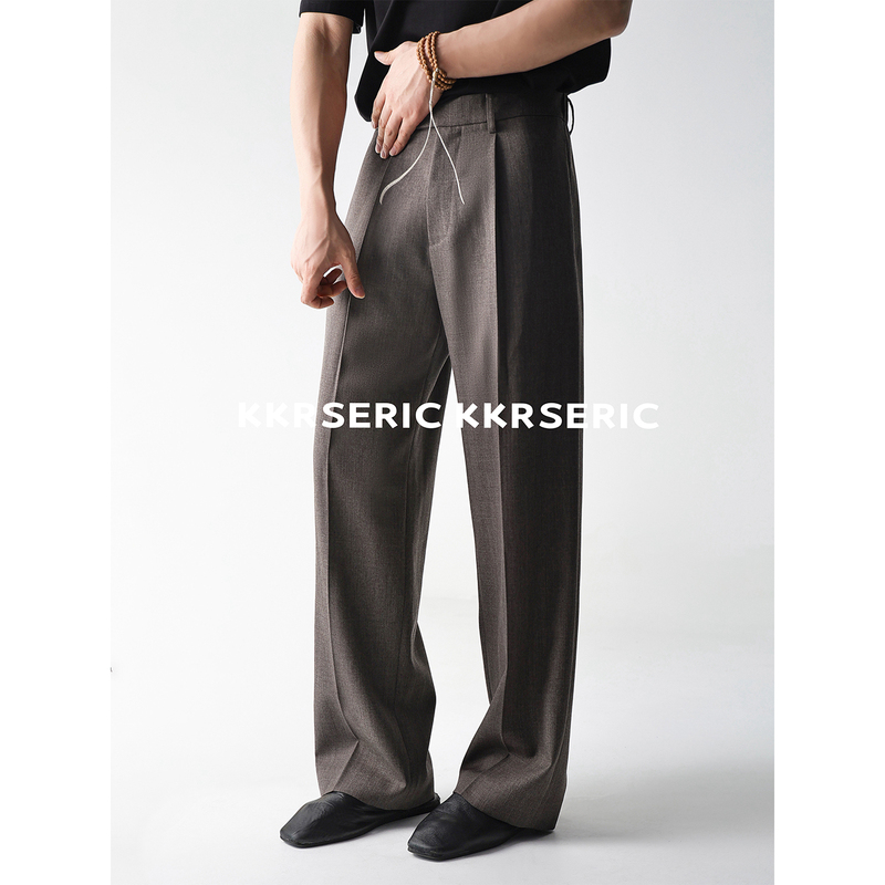 Kkrs Eric “Nikke+Takamitsu Duo” 100% Wool Riri Zipper Elastic Waist Casual Trousers