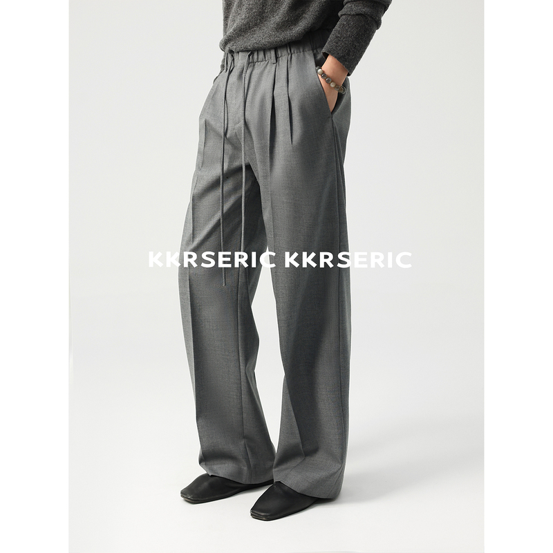 Kkrs Eric 100% Imported Virgin Wool, High-Density Combed Mgl Style, Old Money Relaxed Casual Trousers