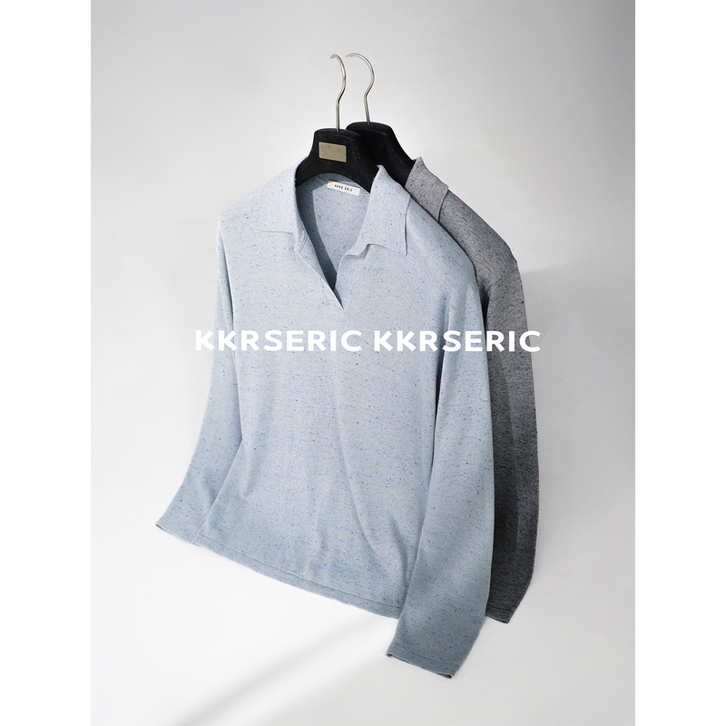 Kkrs Eric Imported Cloud Yarn, Double-Layered Soft and Waxy Feel, Linen-Like Texture, Casual Knit Long-Sleeve