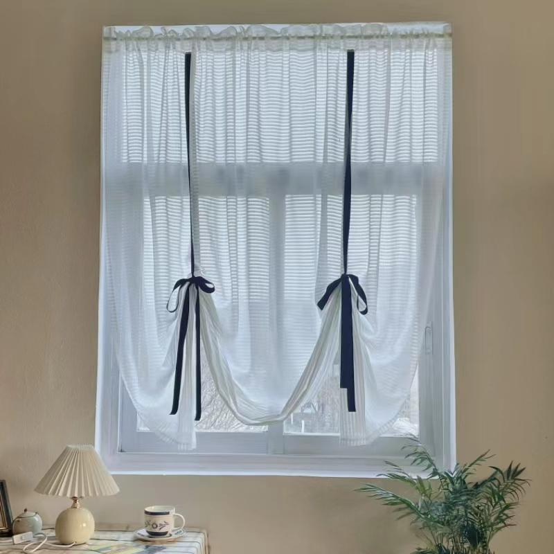 Blinds, Sheer Curtains, Water Wave Rod-Mounted No-Drill Lift-Up Fan-Shaped Half-Curtains, Partition Curtains, Tie-Back Door Curtains, Kitchen Bay Window Blinds, Sheer Curtains, Water Wave Rod-Mounted No-Drill Lift-Up Fan-Shaped Half-Curtains, Partition Curtains, Tie-Back Door Curtains, Kitchen Bay Window