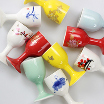 Mouthwash minimalist Chinese wine with ceramic home High-footed glass of wine glass Wine Glass Wine Cup Wine Cup