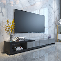 Small-family-style living room TV cabinet Tea Table Composition Modern Minima Telescopic Grey Light Extravaganza with a narrow short section 30cm Width