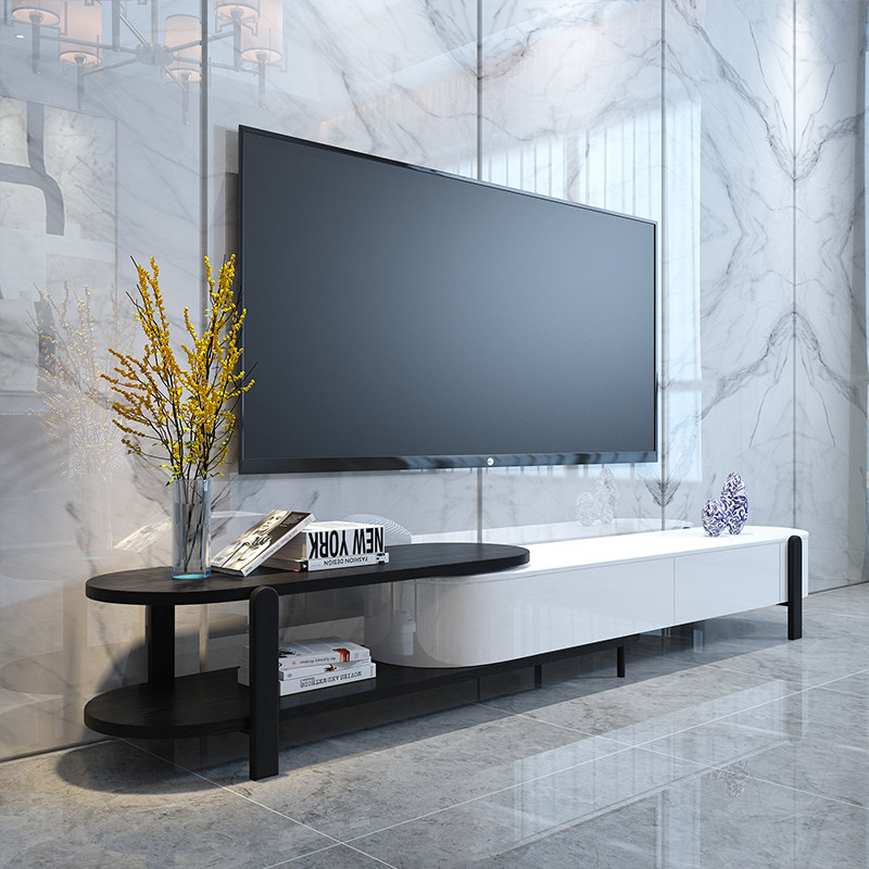 Tea Table TV cabinet combined modern minimal white luxury and high - luxury high - mode cabinet small household living room in 2021 new models