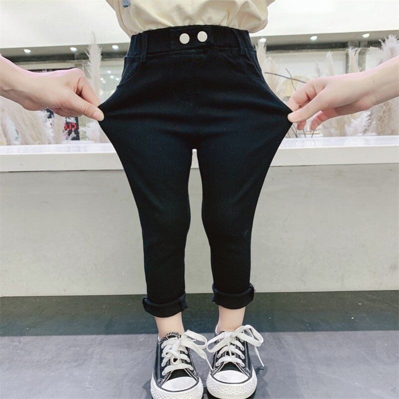 Children's Pants Girl Sashimi Leather Pants 2022 Spring Autumn Clothing New Foreign Women's Baby Inner Lap Pants Children Pencil Pants