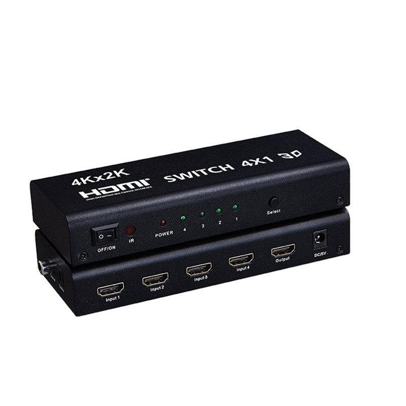 HDMI switcher switch four-in-out computer HDMI4 cut 1 with audio high-definition film switcher 4K