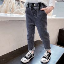 Girl Jeans Long Pants 2022 New Spring Dress Female Baby Spring Autumn Swarm Pants Elastic Kiddie Beat Underpants Wear