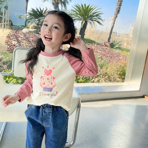 Хлопковая осенняя футболка с коротким рукавом, детское мультяшное приятное телу нижнее белье, летняя одежда, детская одежда